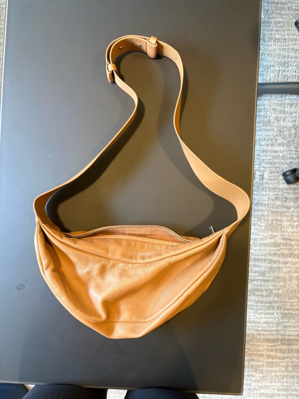 Tan COS Leather Crossbody Belt Bag - Women